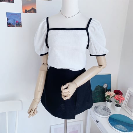 12ウェーブ配色パフTシャツ