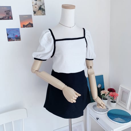 12ウェーブ配色パフTシャツ