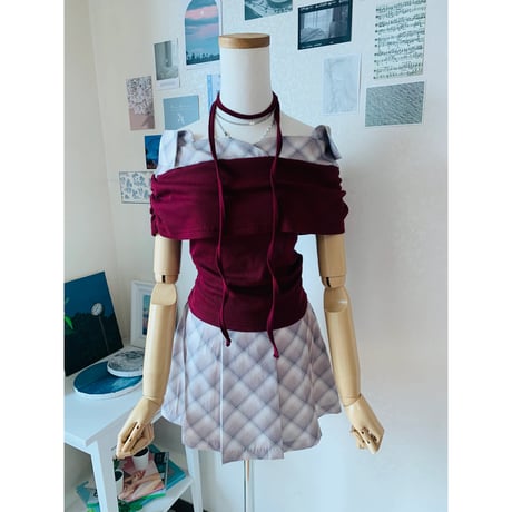 21グロウチェックプリーツスカート