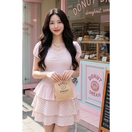27TRシャーリングラッパフリルTシャツ