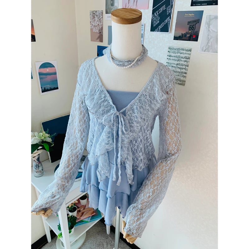 poppy あさぎーにょ レースラッフルカーディガン POPPY レースラッフルカーディガン - メルカリ