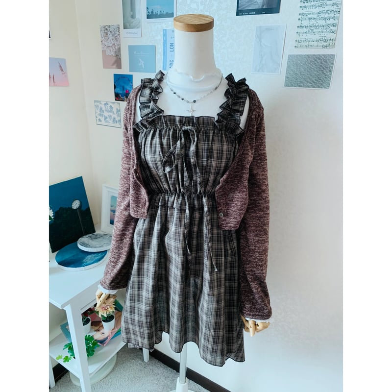 最終値下げ DimMoire Coffin Doll ミニワンピース チェック DimMoire CoffinDollミニワンピース※ - メルカリ