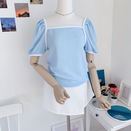 12ウェーブ配色パフTシャツ