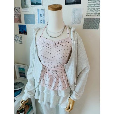 9ドットホルターフリルノースリーブ