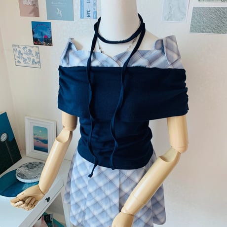 7グロウーチェックハフスリーブシャツ