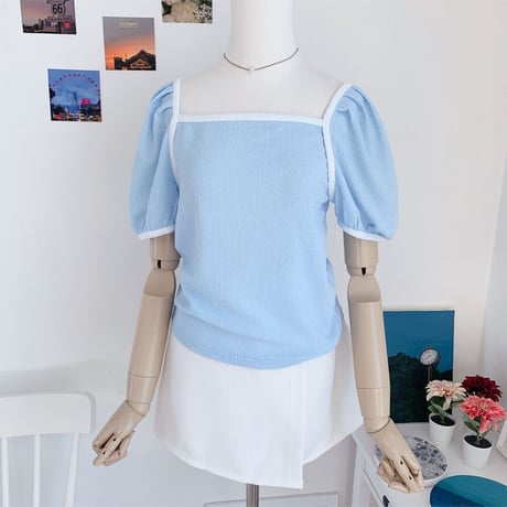 12ウェーブ配色パフTシャツ