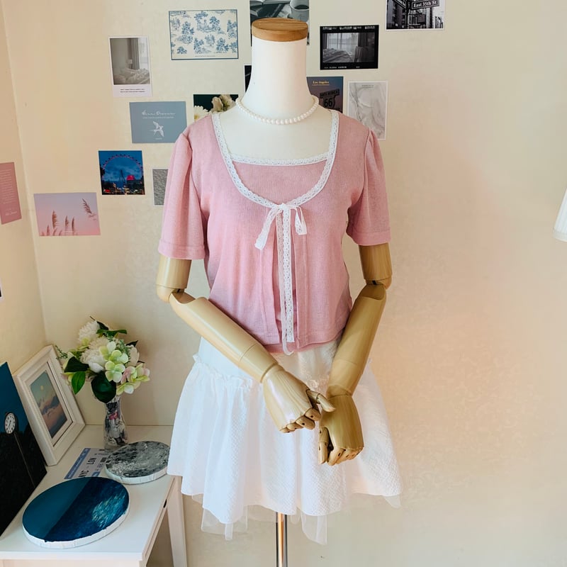 カーディガンとドレスセット 140 送料無料【ブラックフライデーセール12月3日まで】綿100% 透かし柄