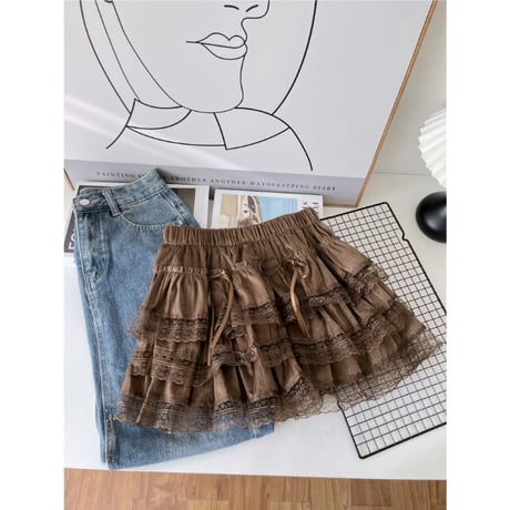 1/2リボンレース3段カンカンスカート