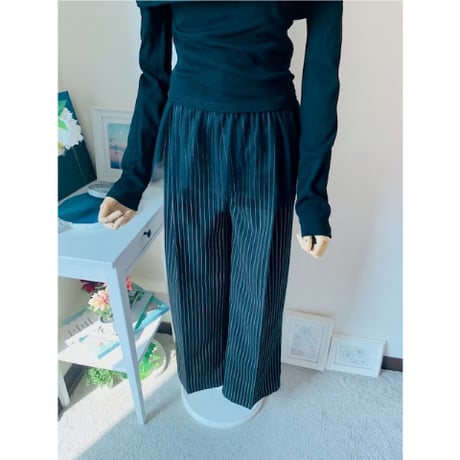 1ストライプワイドパンツ