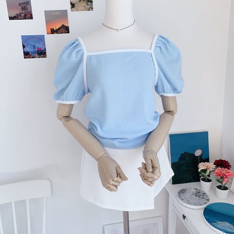 12ウェーブ配色パフTシャツ