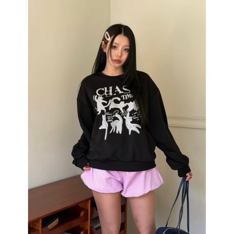 8CreambeigeタイムゴヤンMTMスウェット