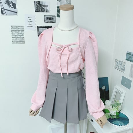 10プリンクルリボンロングスリーブ
