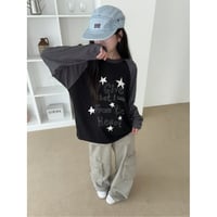 359MagentaスターグラフィックラプリントグランロンT