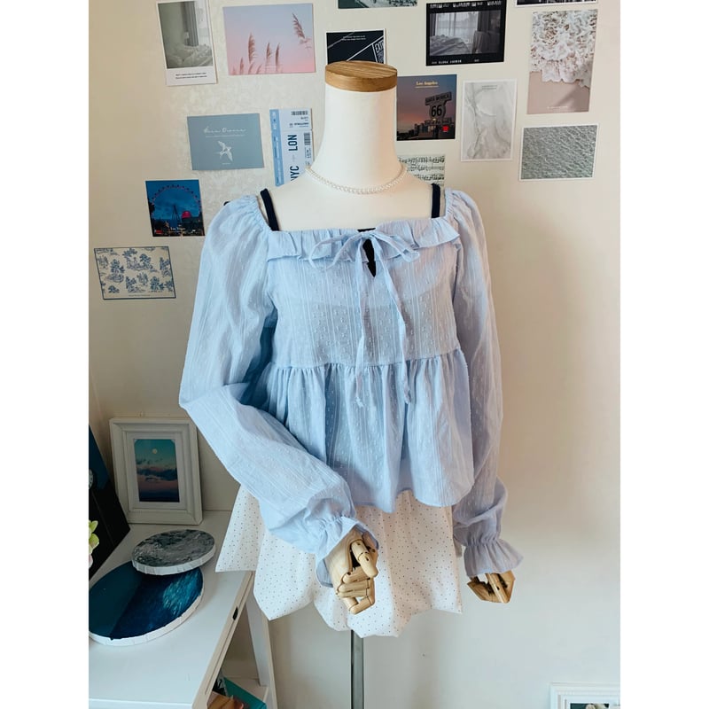 3水彩画フリルブラウス | 4every