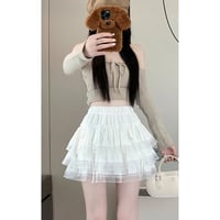 1/2リボンレース3段カンカンスカート