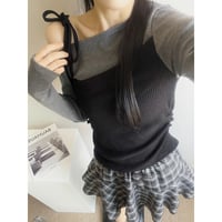 77ロティ配色レイヤードロングスリーブ