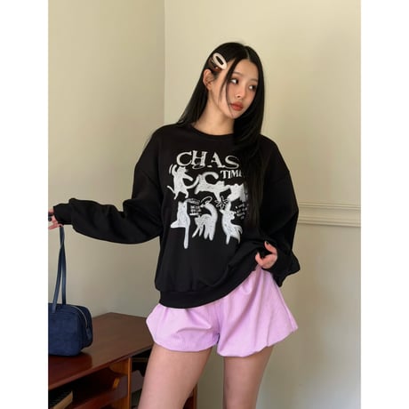 8CreambeigeタイムゴヤンMTMスウェット