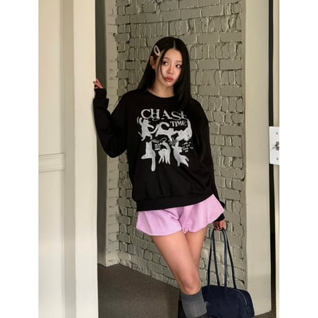8CreambeigeタイムゴヤンMTMスウェット