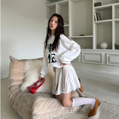 42CreamBeigeドットマイフードジップアップ