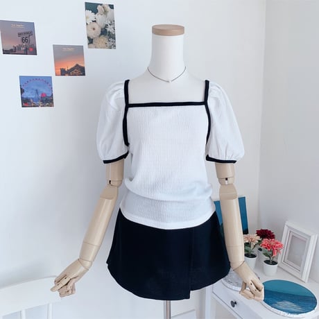 12ウェーブ配色パフTシャツ