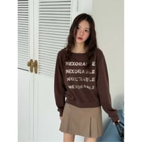 370PurplegrayレターリングオフショルダーMTMスウェット