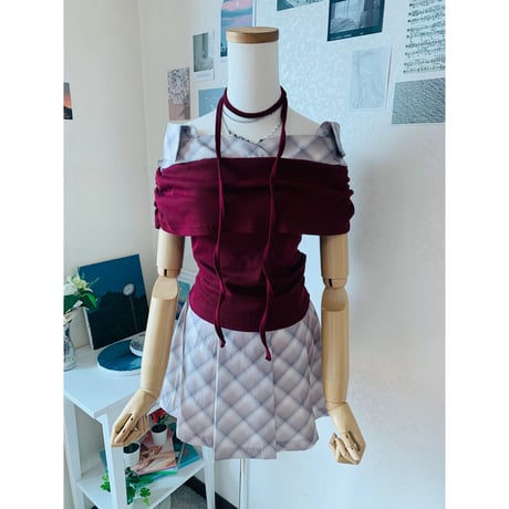 7グロウーチェックハフスリーブシャツ
