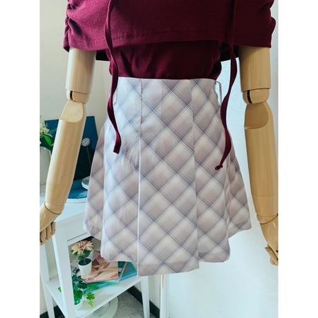 21グロウチェックプリーツスカート