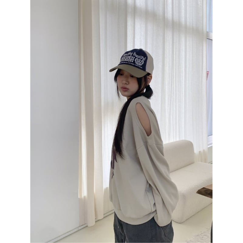 229ウィグル肩開きスウェットパーカー | 4every