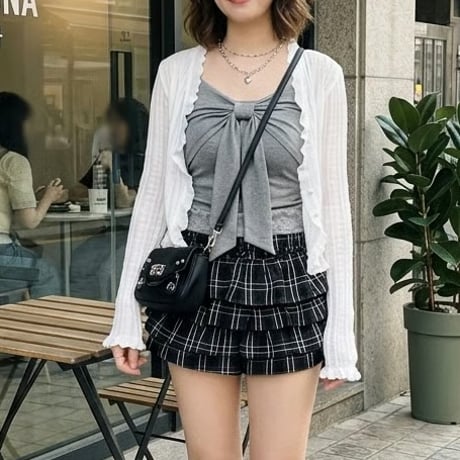 16チェック3段カンカンスカート