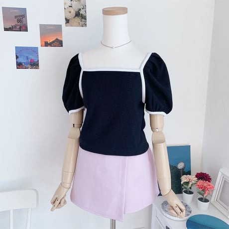 12ウェーブ配色パフTシャツ