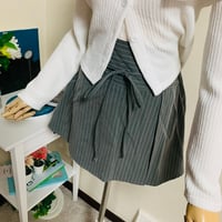 3TRストライッププリーツミニスカート