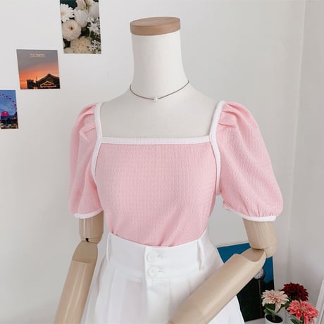 12ウェーブ配色パフTシャツ