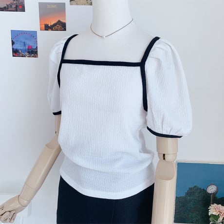 12ウェーブ配色パフTシャツ
