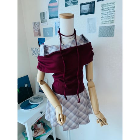 7グロウーチェックハフスリーブシャツ