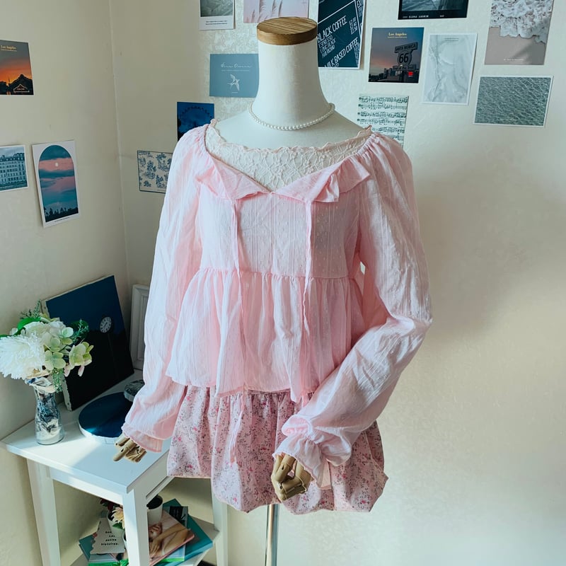 3水彩画フリルブラウス | 4every