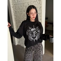 6CreambeigeウィングハートMTMスウェット