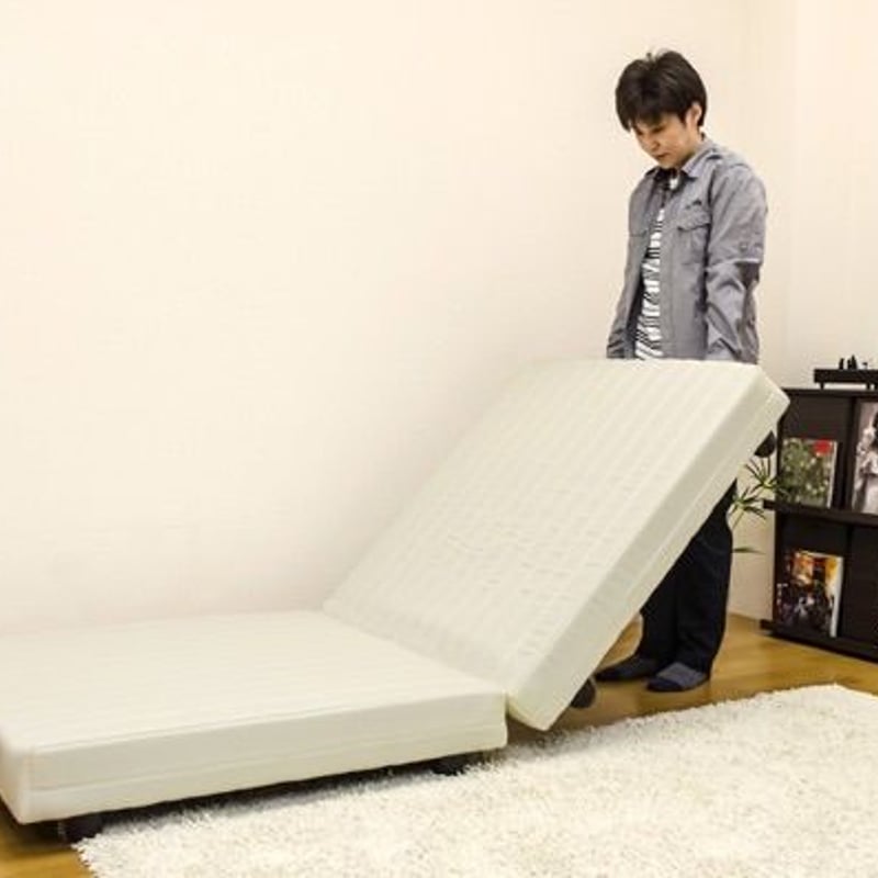 コンパクト 脚付マットレス ロータイプ シングル BK/BR/IV/RD