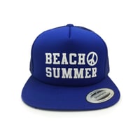 "BEACH SUMMER" SNAPBACK MESH CAP (BLUE)