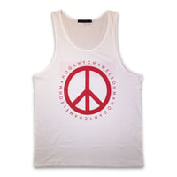 "PEACE & BOX" TANK TOP (WHITE / RED)