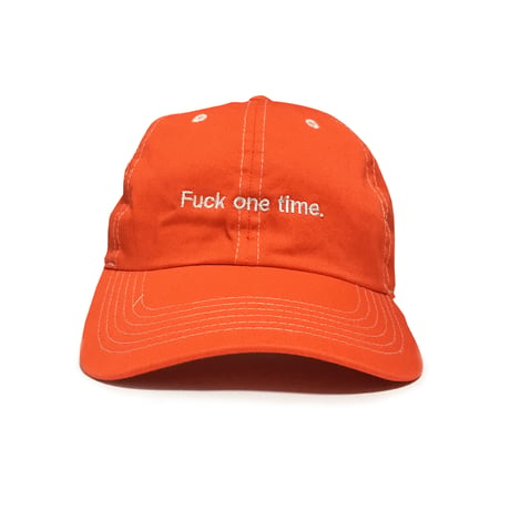 "F**k one time" SUMMER RESORT 6PANEL CAP (ATLANTIC SALMON RED)
