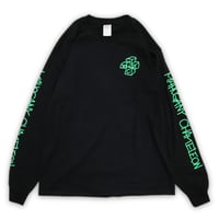 "NEON TAGGING" L/S T-SHIRTS (BLACK / NEON GREEN)
