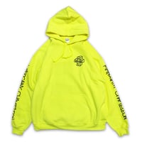 "NEON TAGGING" SWEAT PARKA  (LIME)