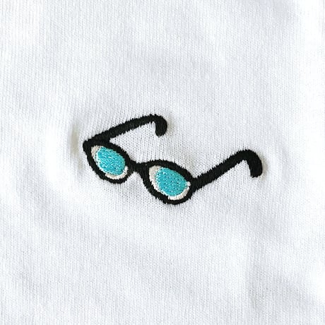 YB024　刺繍T《メガネ》　embroidered glasses tee