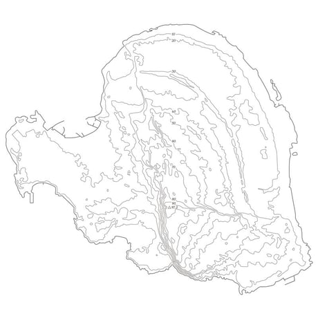YB025　等高線　contour（背面プリント）