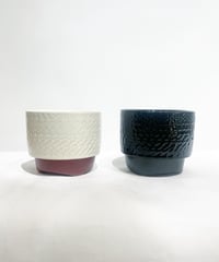 【鉢】　トビカンナ模様　  white / black(別注)