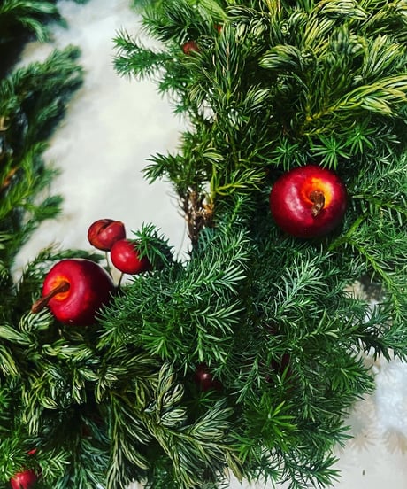 <christmas> RED Wreath φ30