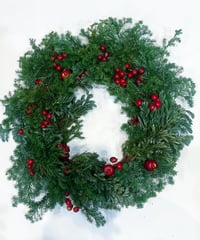 <christmas> RED Wreath φ30