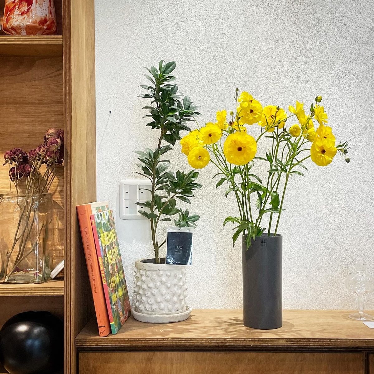 ceramic cylinder flower vase / 3color | TOO GARDEN