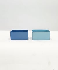 ブルースクエアフラワーベース 　  フラット