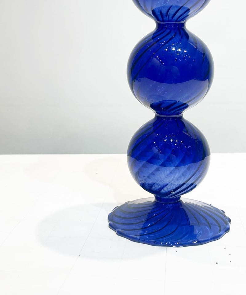 プライスdown⬇️⭐️ボヘミアガラス vase blue花瓶⭐️ - 花瓶